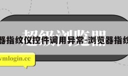 浏览器指纹仪控件调用异常-浏览器指纹识别