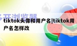 tiktok头像和用户名|tiktok用户名怎样改