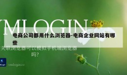 电商公司都用什么浏览器-电商企业网站有哪些