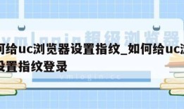 如何给uc浏览器设置指纹_如何给uc浏览器设置指纹登录