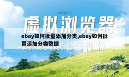 ebay如何批量添加分类,ebay如何批量添加分类数据