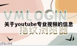 关于youtube专业视频的信息