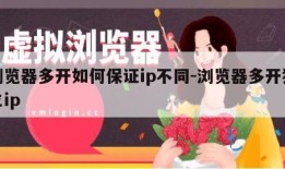 浏览器多开如何保证ip不同-浏览器多开独立ip