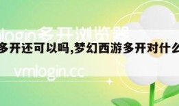 梦幻多开还可以吗,梦幻西游多开对什么要求高