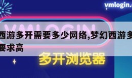 梦幻西游多开需要多少网络,梦幻西游多开对什么要求高