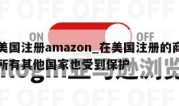 在美国注册amazon_在美国注册的商标在所有其他国家也受到保护