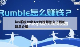 ios系统twitter的视频怎么下载的简单介绍