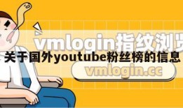 关于国外youtube粉丝榜的信息