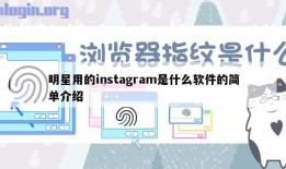 明星用的instagram是什么软件的简单介绍