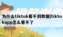 为什么tiktok看不到数据|tiktokapp怎么看不了