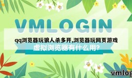 qq浏览器玩狼人杀多开,浏览器玩网页游戏