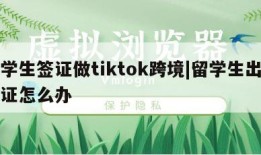 留学生签证做tiktok跨境|留学生出国签证怎么办